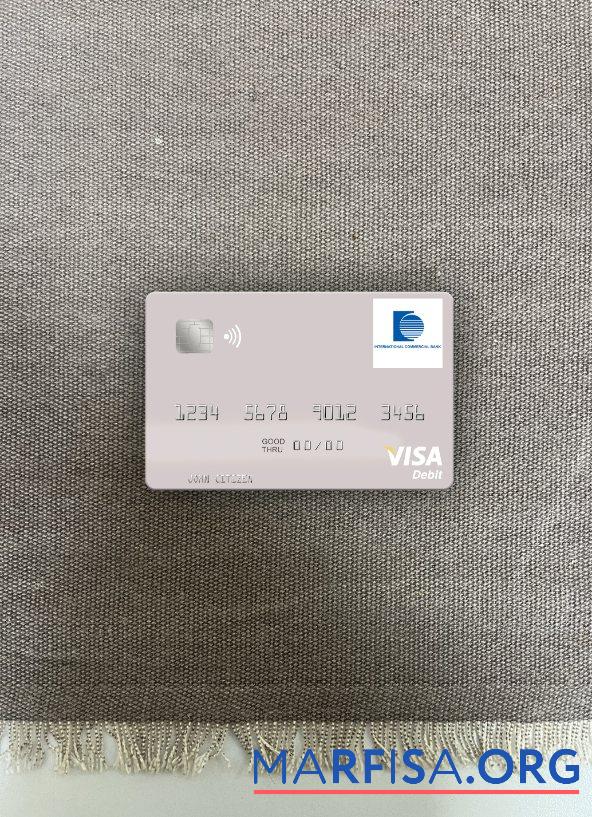 Downloadable Senegal The International Commercial Bank visa debit card photolook front template